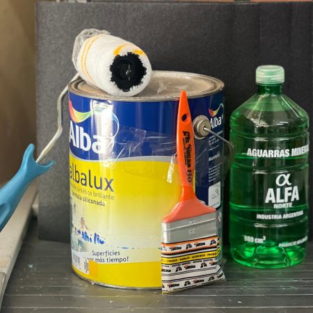Combo Esmalte sintético Albalux brillante 4L + Pincel N°20 + 5 Lijas + Aguarrás 1L + Rodillo N°10